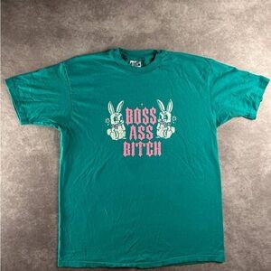 Vintage Hanes USA Graphic Tee – XL – Y2K Bunnies Print